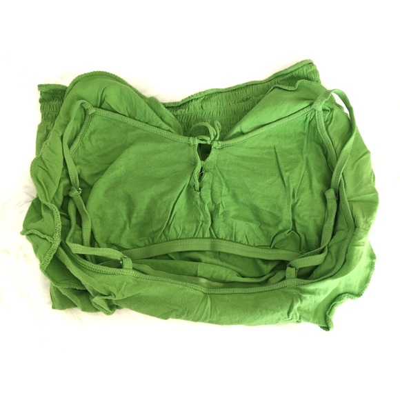 Green Adjustable Straps Juniors Top - Picture 3 of 4